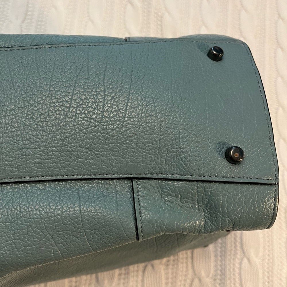 Coach Teal Leather Satchel - Picture 6 of 12